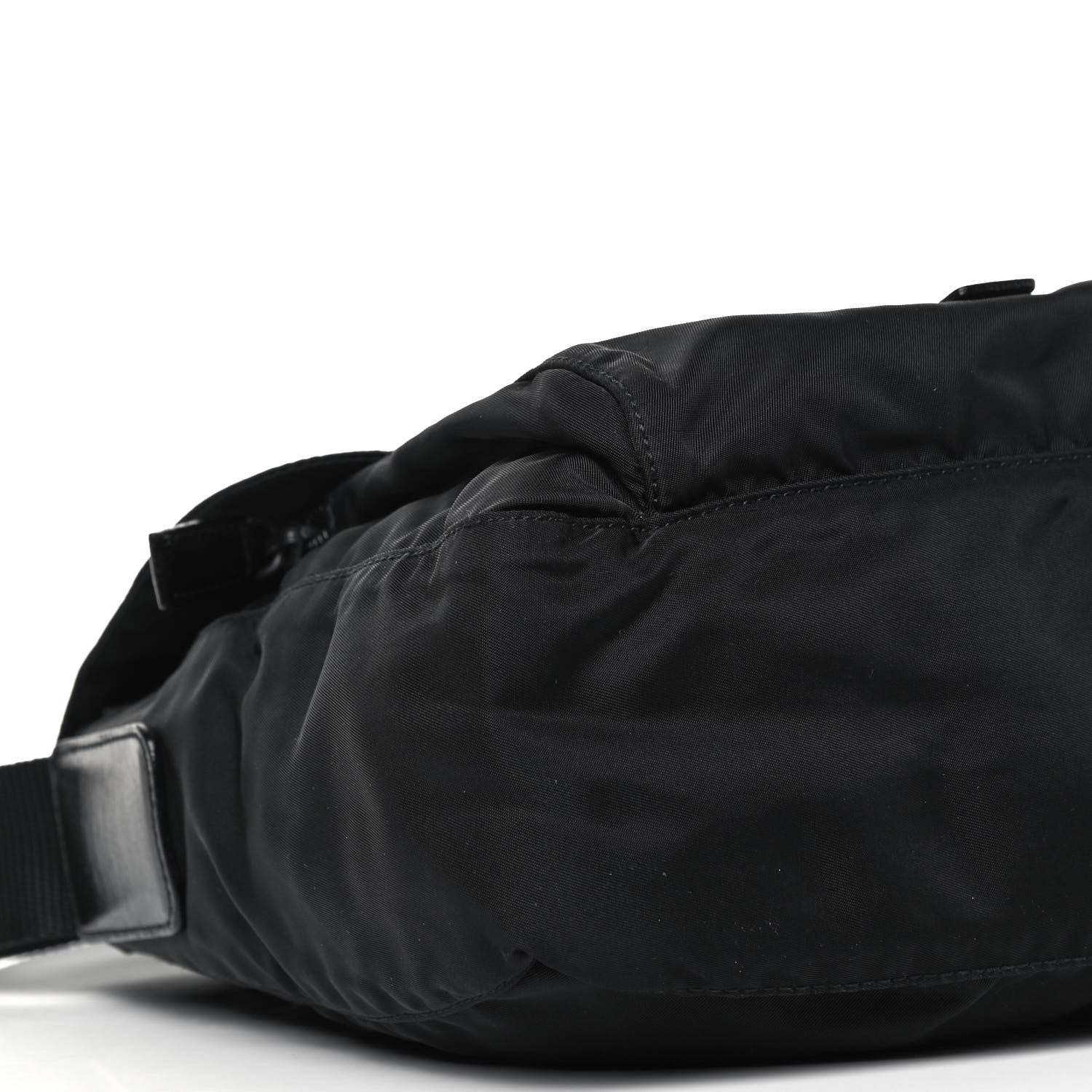 Prada Tessuto Nylon Single Buckle Messenger Bag Black 11 of 12