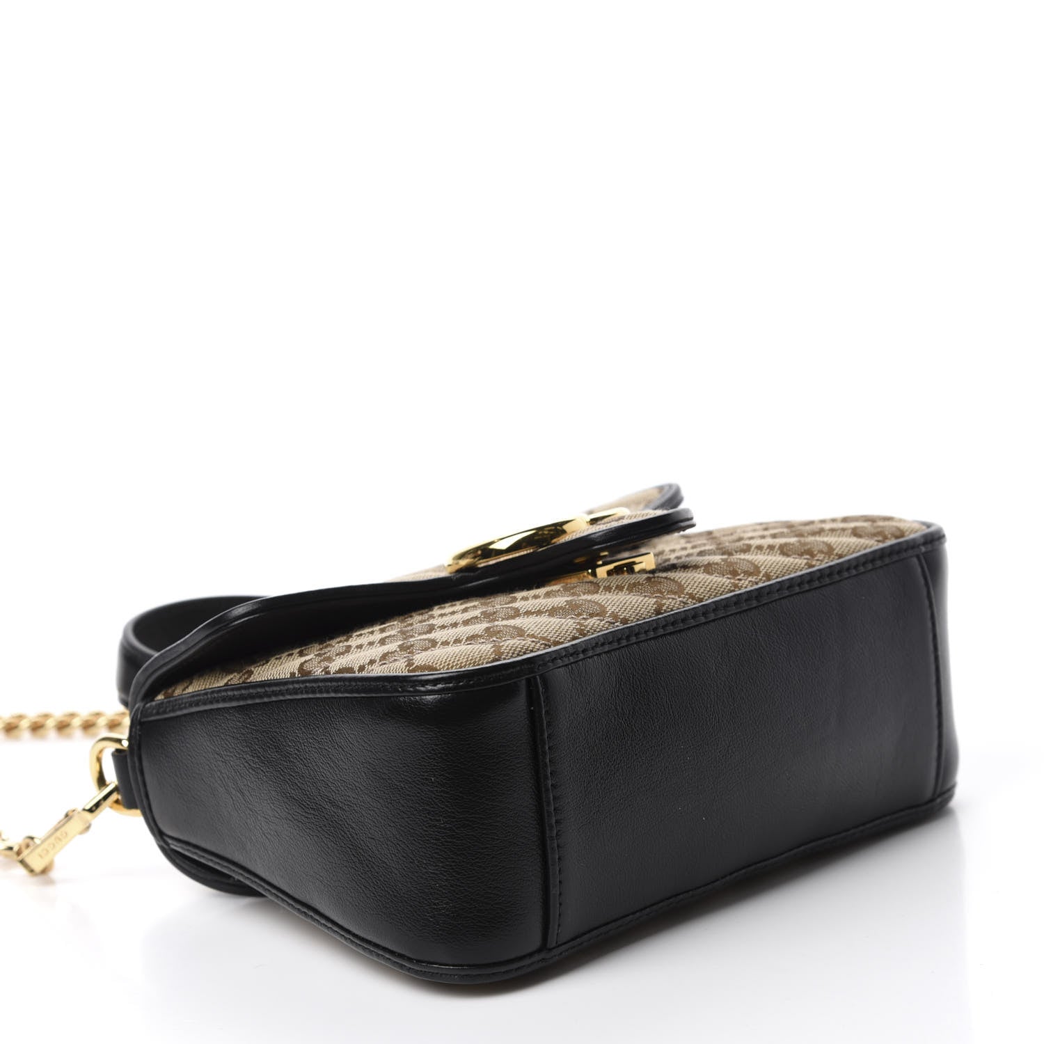 Gucci Monogram Azalea Calfskin Matelasse Diagonal Mini GG Marmont Top Handle Shoulder Bag Beige Ebony Black 4 of 11