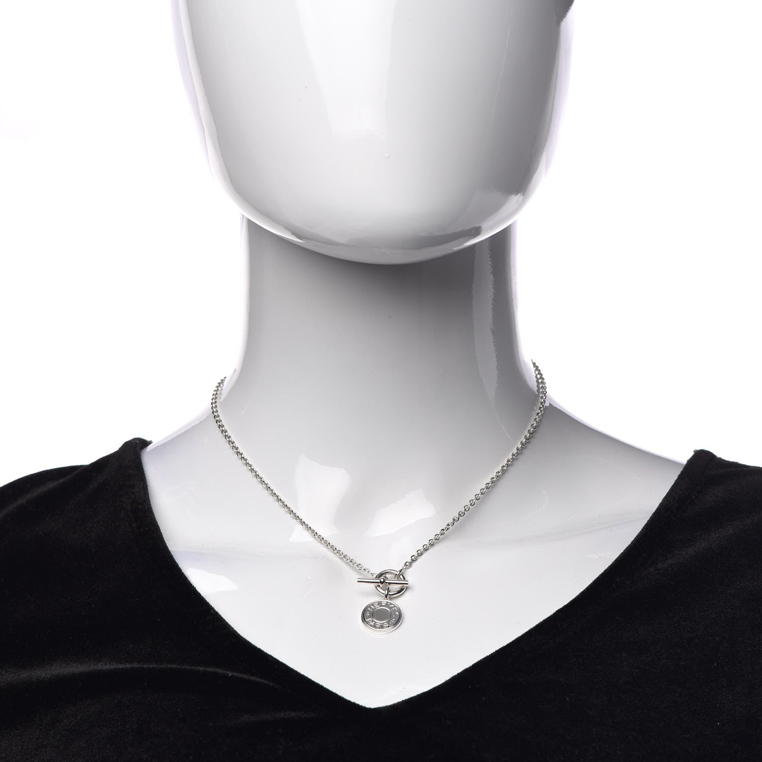 Hermes Sterling Silver Amulettes H Confettis Pendant Necklace 2 of 7