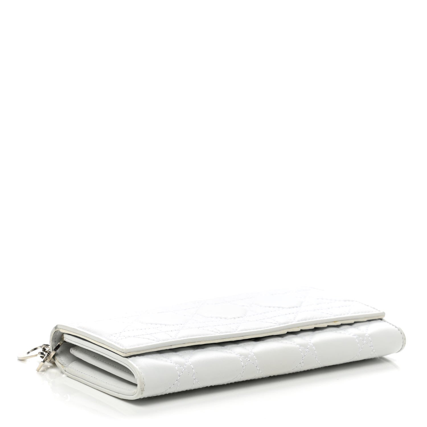 Christian Dior Lambskin Cannage Lady Dior Flap Wallet Light Grey 4 of 7