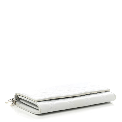 Christian Dior Lambskin Cannage Lady Dior Flap Wallet Light Grey 4 of 7