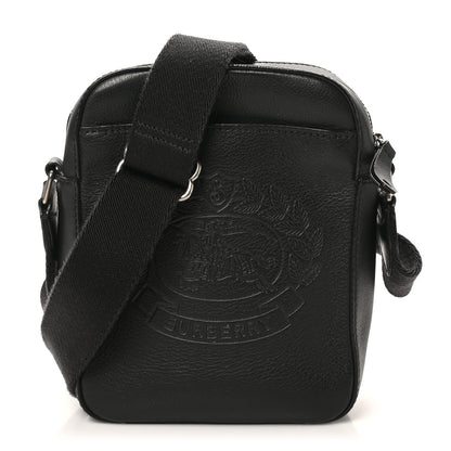 Burberry Pebbled  Calfskin Embossed Thornton Messenger Bag Black 1 of 10
