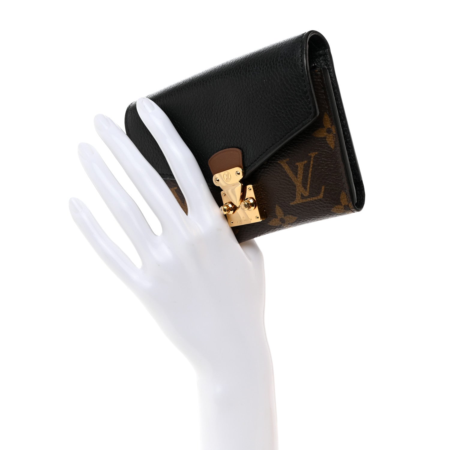 Louis Vuitton Monogram Pallas Compact Wallet NM Black 2 of 8
