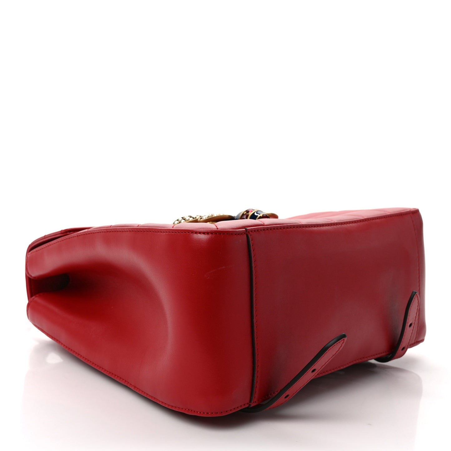 Calfskin Bamboo Trapuntata Queen Margaret Backpack Hibiscus Red