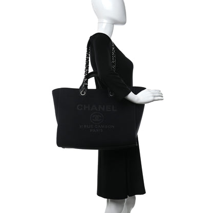 Chanel Mixed Fibers Medium Deauville Tote Black 2 of 9