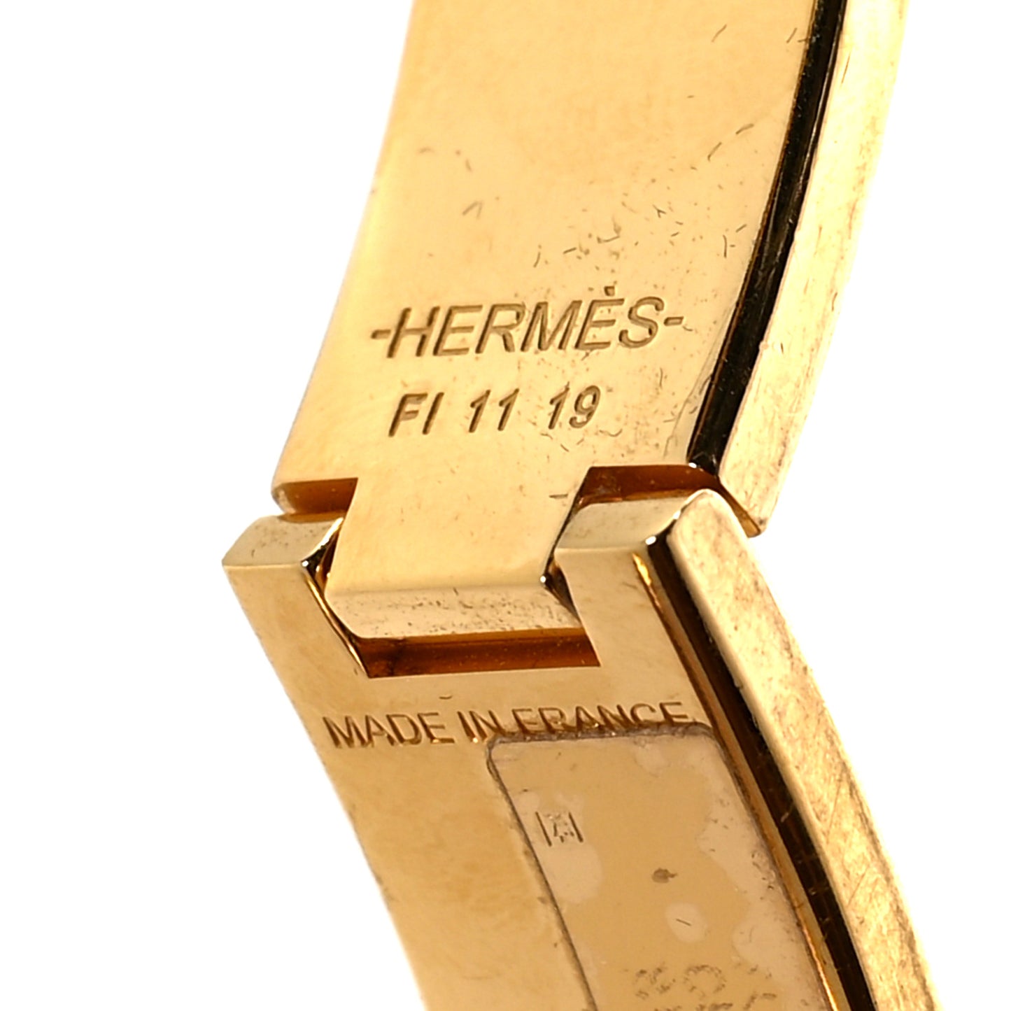 Matte Enamel Narrow Clic Clac HH Bracelet GM White