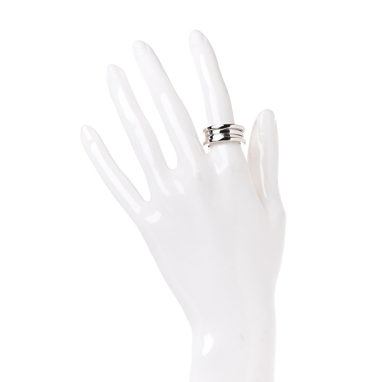 Bulgari 18K White Gold B.Zero1 2 Band Ring 53 6.25 2 of 5