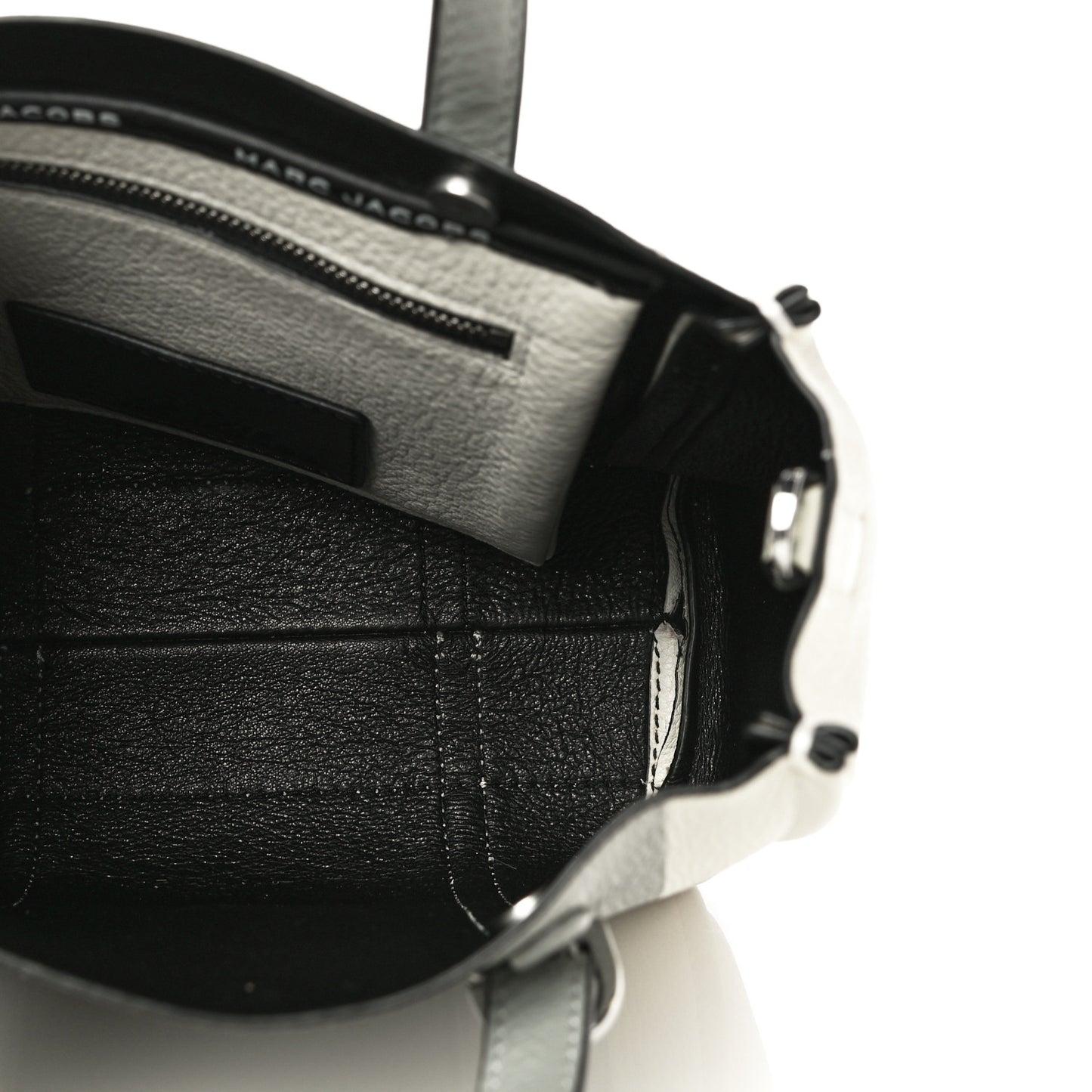 Grained Calfskin The Tag Tote Grey White