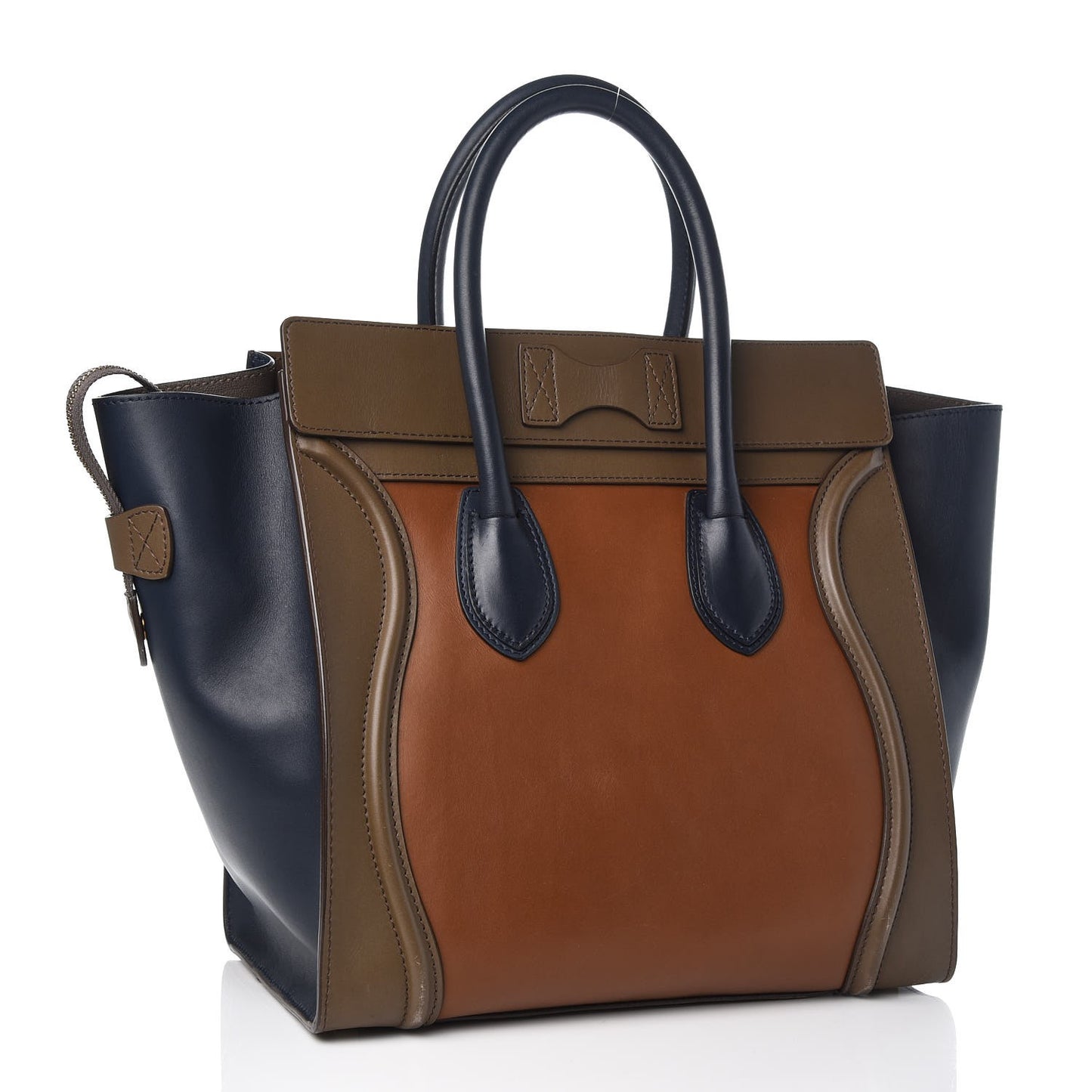 Satin Calfskin Mini Tri-Color Luggage Camel