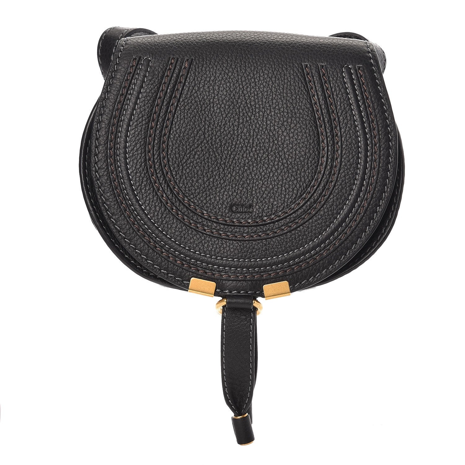 Chloe Calfskin Mini Marcie Round Crossbody Bag Black 1 of 7