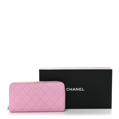 Chanel Caviar Quilted Large Gusset Zip Around Wallet Light Pink 13 of 13
