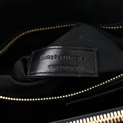 Saint Laurent Grain De Poudre Matelasse Chevron Monogram Shopping Bag Black 7 of 8