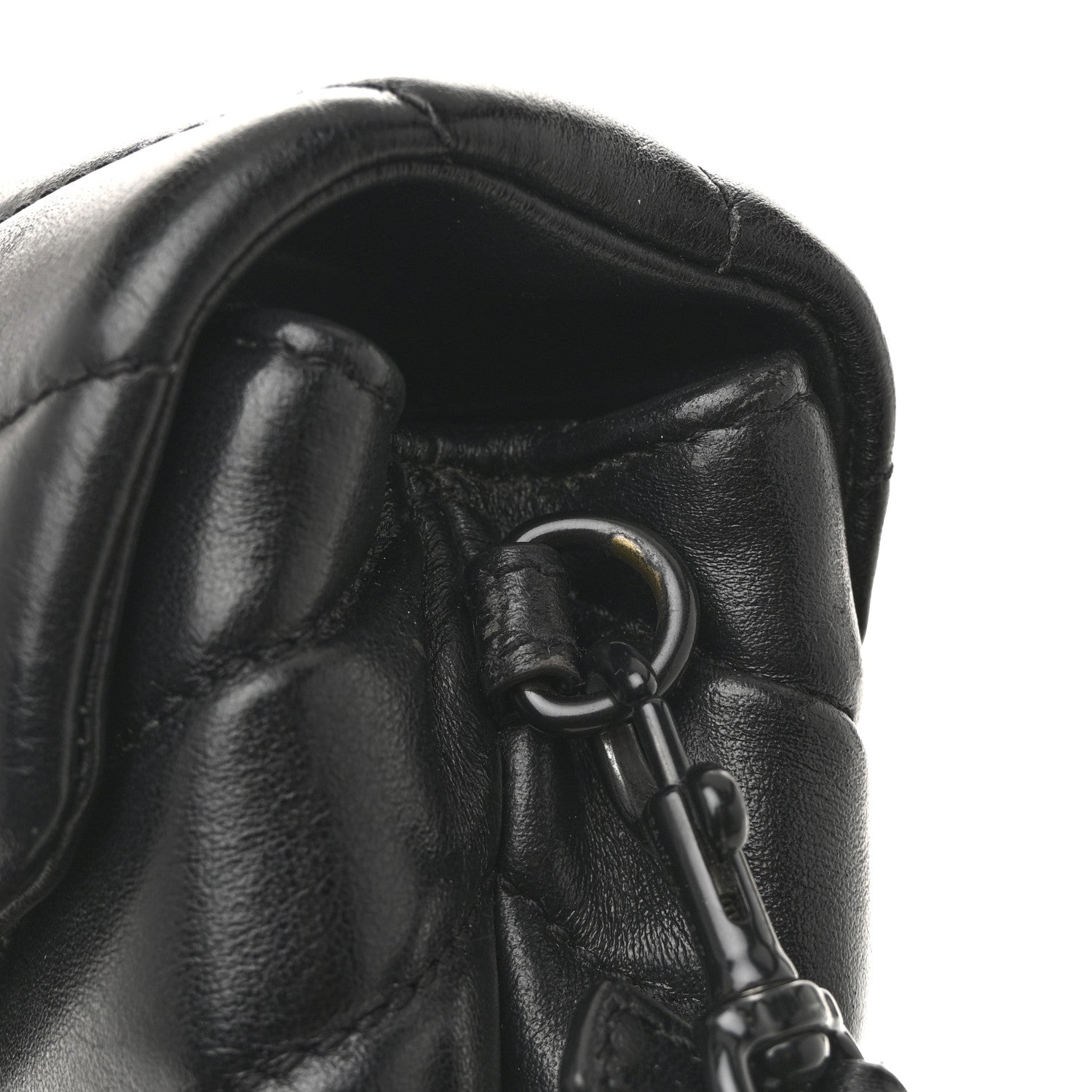 Saint Laurent Calfskin Y Quilted Monogram Monochrome Toy Loulou Crossbody Bag Black 12 of 16