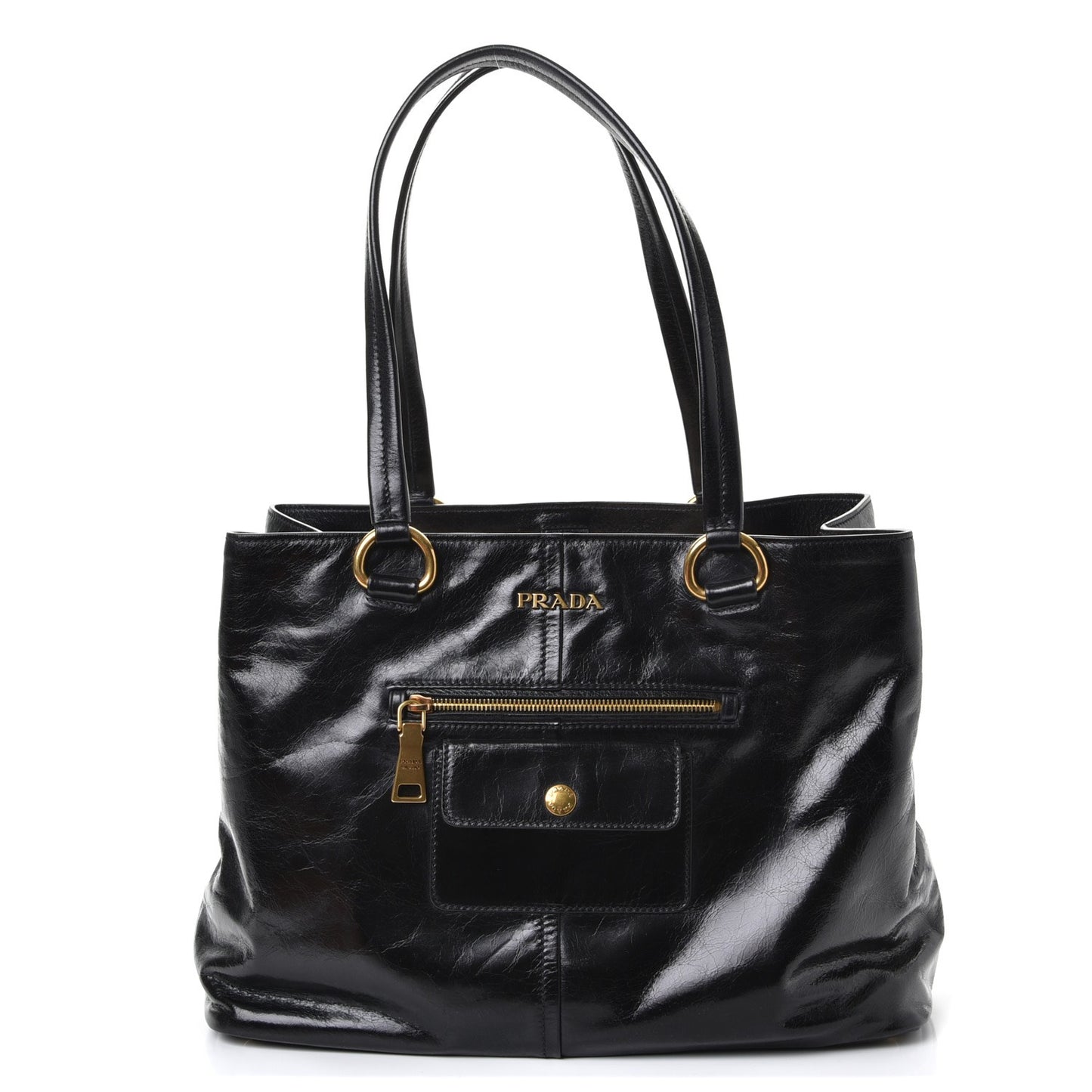 Vitello Shine Tote Nero Black
