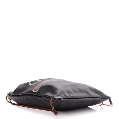 Gucci Calfskin Logo Drawstring Backpack Black 5 of 11