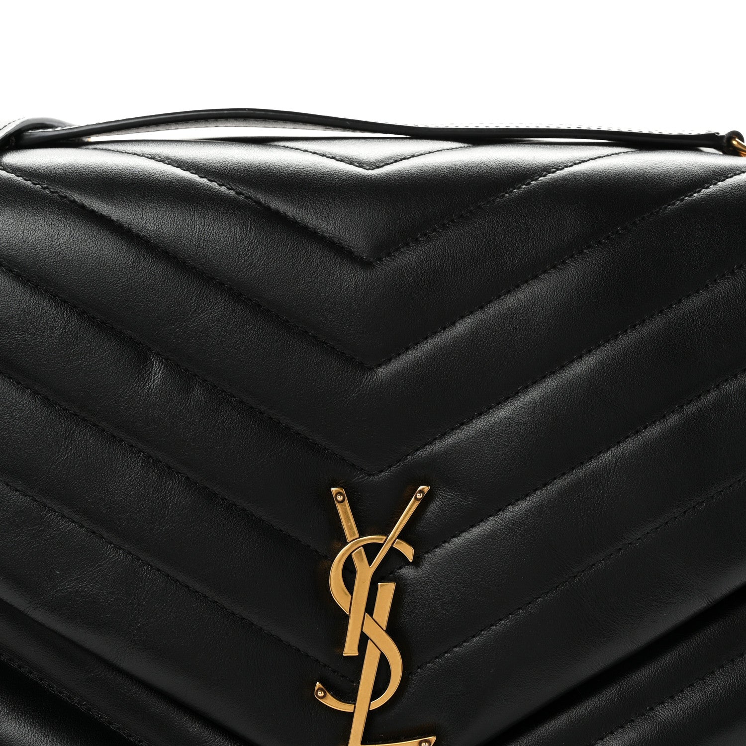 Saint Laurent Calfskin Y Quilted Monogram Large Loulou Chain Satchel Black 8 of 10