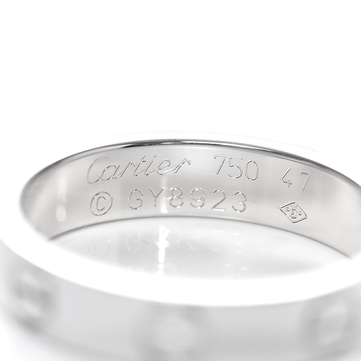 18K White Gold 3.5mm LOVE Wedding Band Ring 47 4