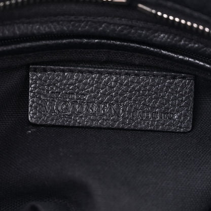Alexander McQueen Pebbled Calfskin Mini Skull Padlock Zip Around Tote Black 6 of 15