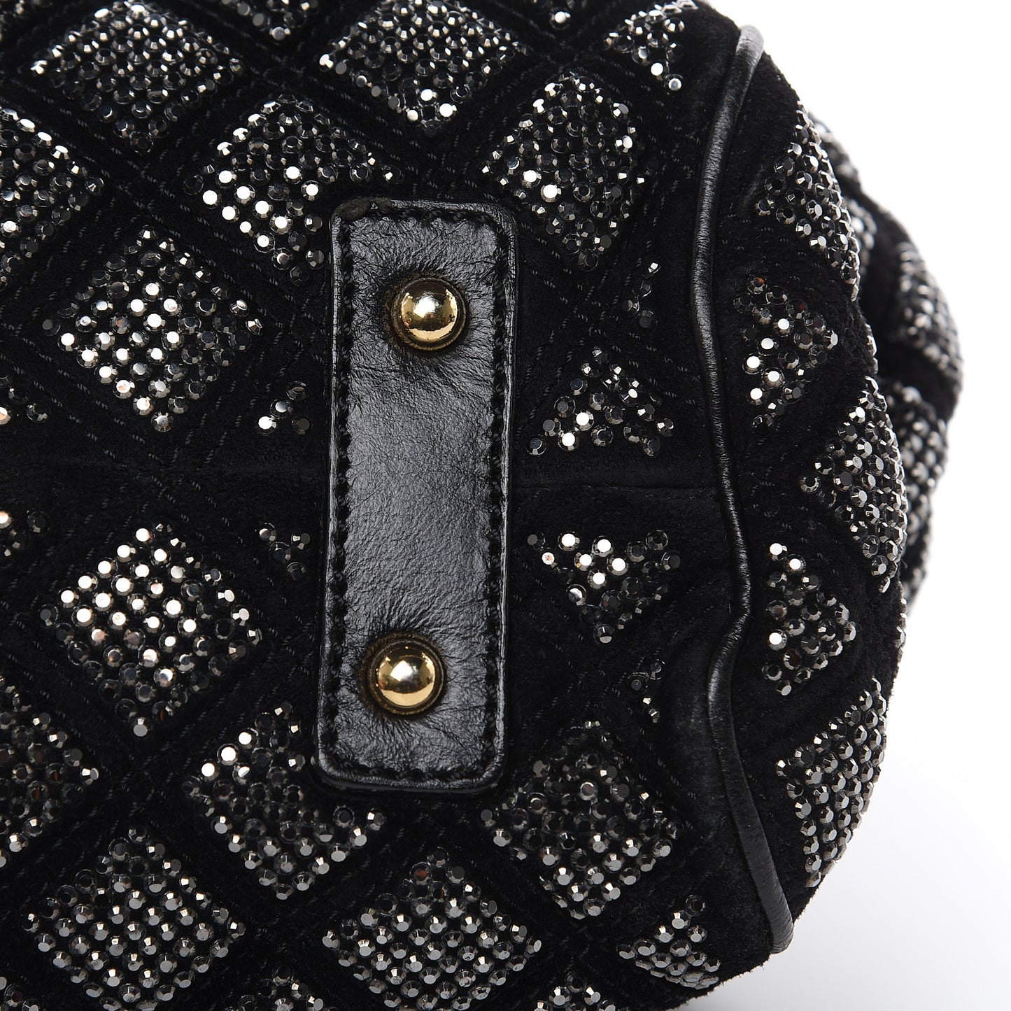 Suede Crystal Quilted Stam Black