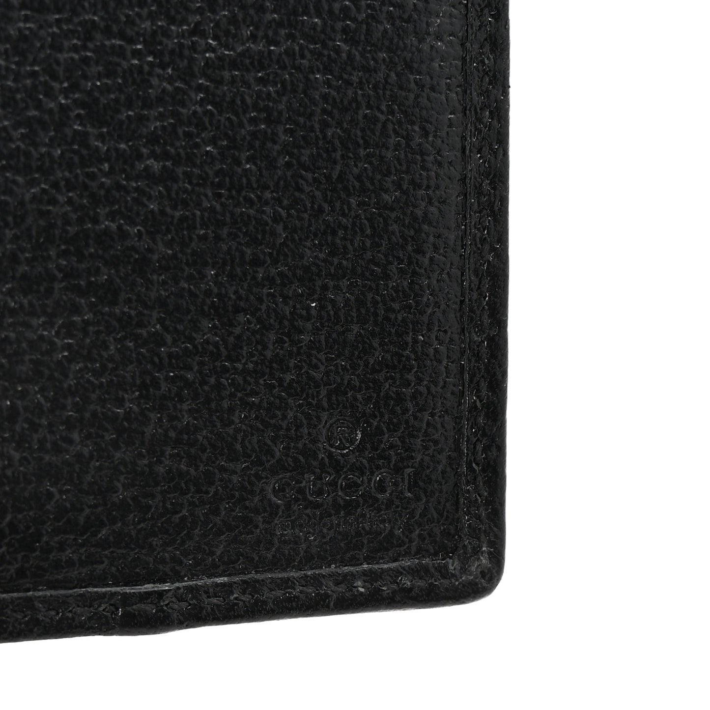 Canvas Monogram Jumbo GG Textured Dollar Calfskin Card Case Black