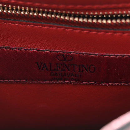 Valentino Garavani Metallic Wrinkled Lambskin Medium Rockstud Spike Shoulder Bag Lipstick 6 of 10