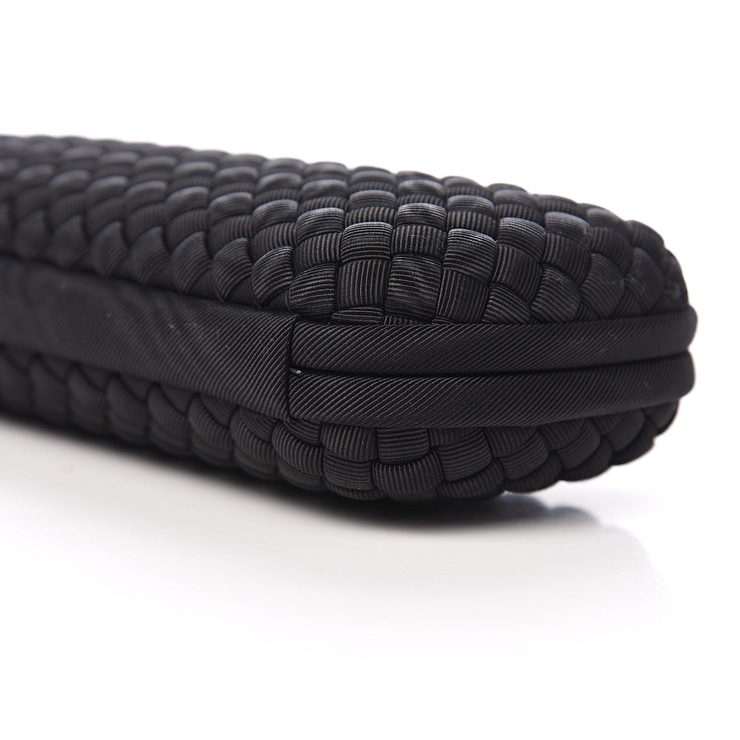 Bottega Veneta Silk Faille Intrecciato Knot Clutch Black 7 of 8