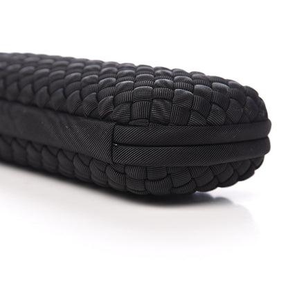 Bottega Veneta Silk Faille Intrecciato Knot Clutch Black 7 of 8