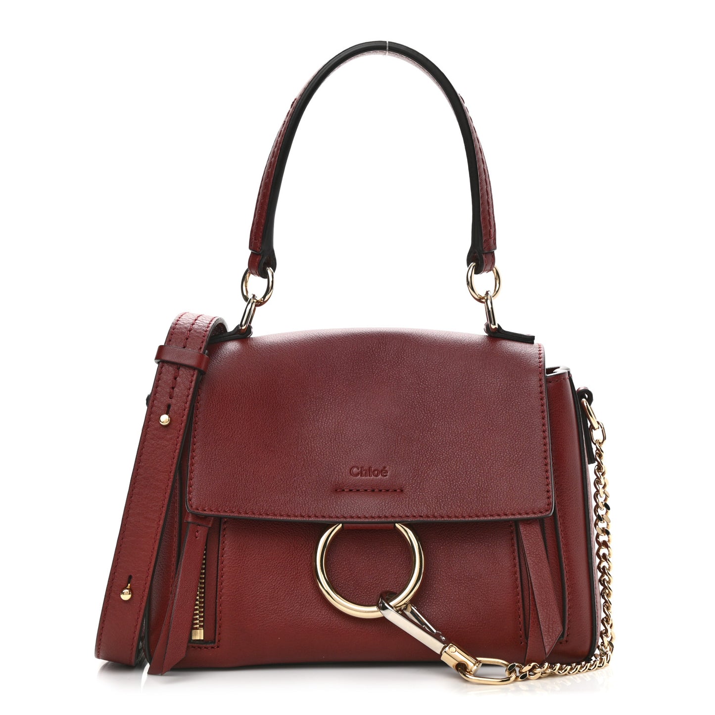 Calfskin Mini Faye Day Shoulder Bag Sienna Red
