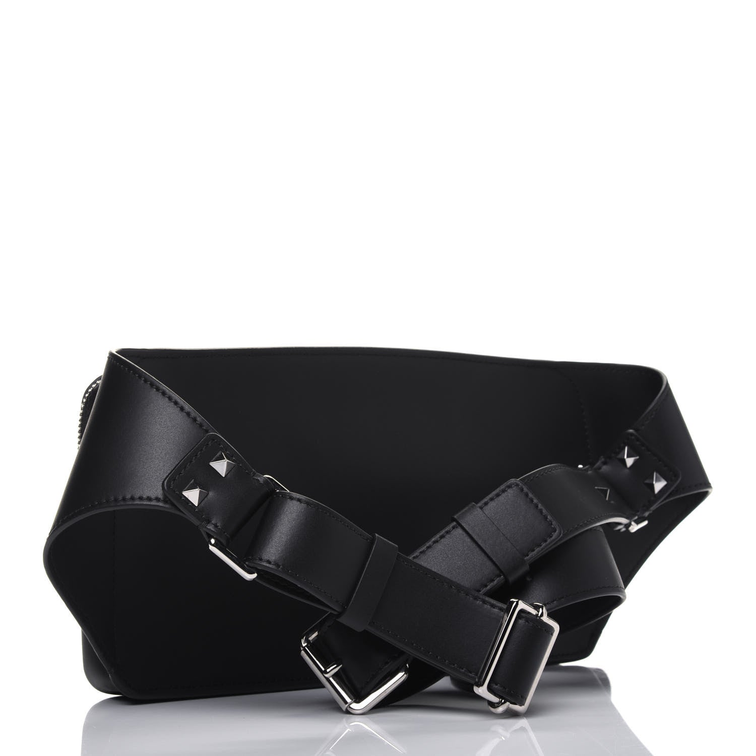 Valentino Garavani Calfskin VLTN Belt Bag Black Red 3 of 10