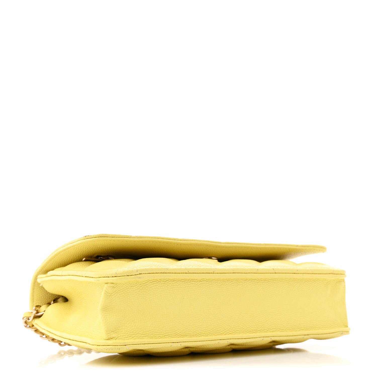 Chanel Caviar Quilted Wallet on Chain WOC Yellow 4 of 13
