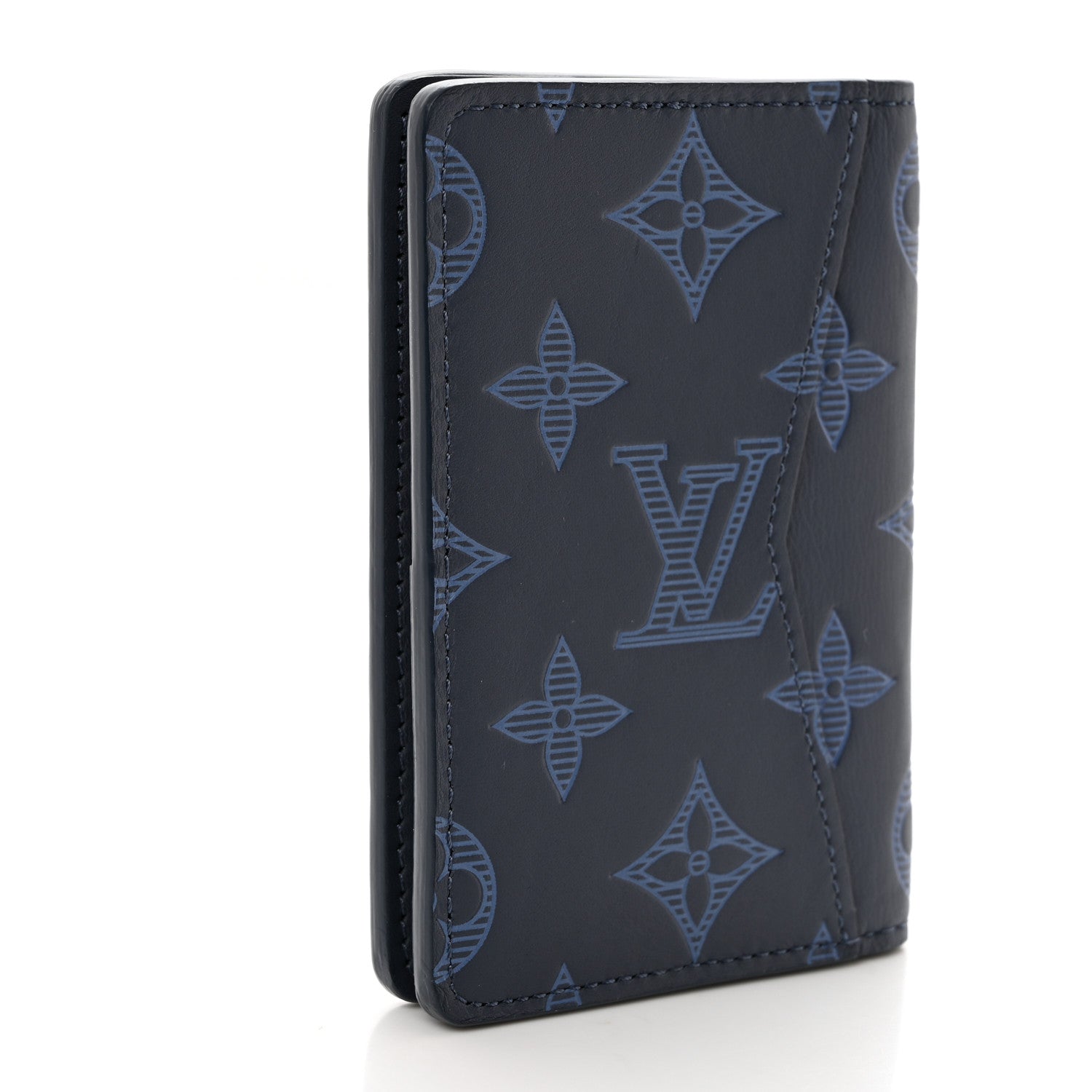 Louis Vuitton Calfskin Monogram Shadow Pocket Organizer Blue 3 of 7