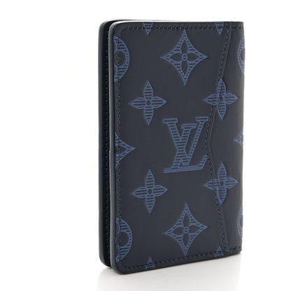 Louis Vuitton Calfskin Monogram Shadow Pocket Organizer Blue 3 of 7