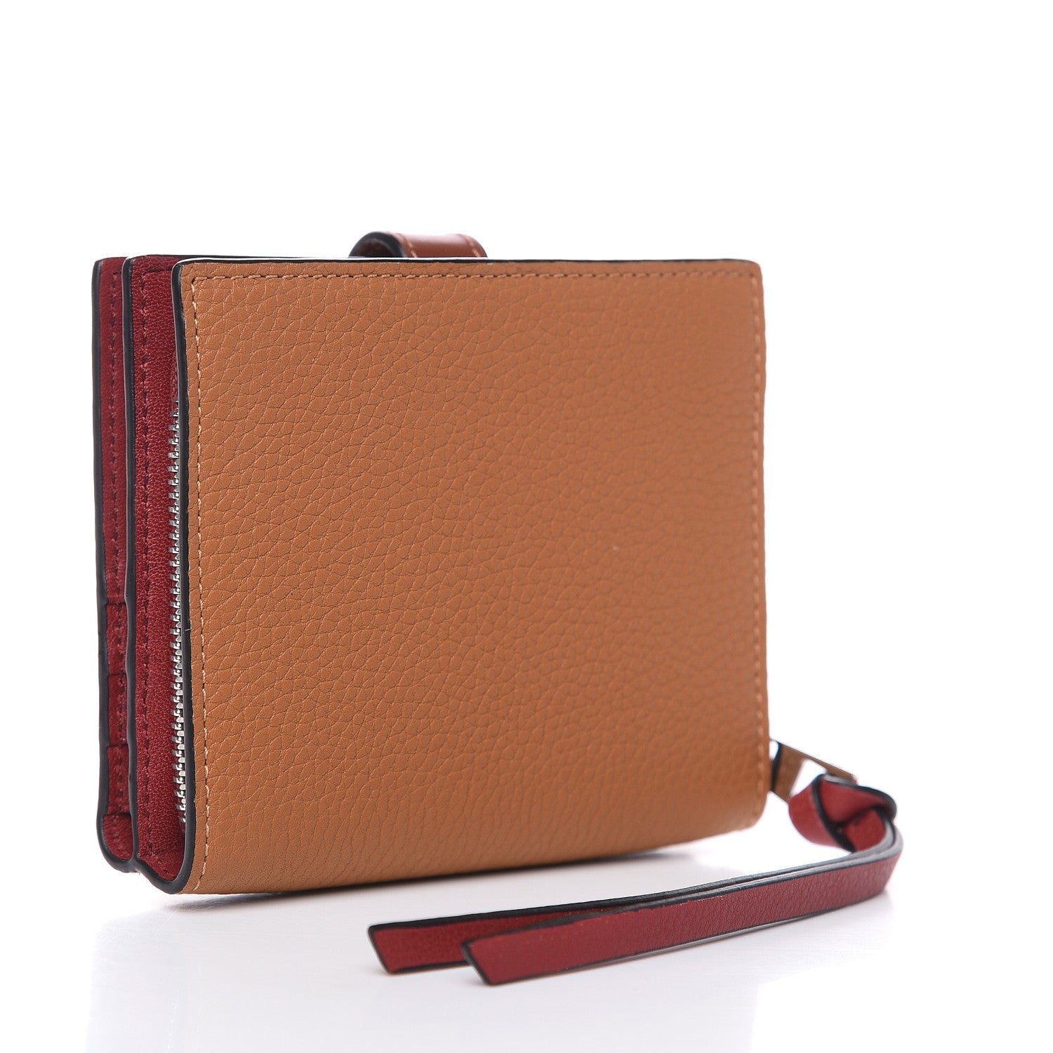Loewe Grained Calfskin Compact Zip Wallet Light Caramel Pecan 3 of 9
