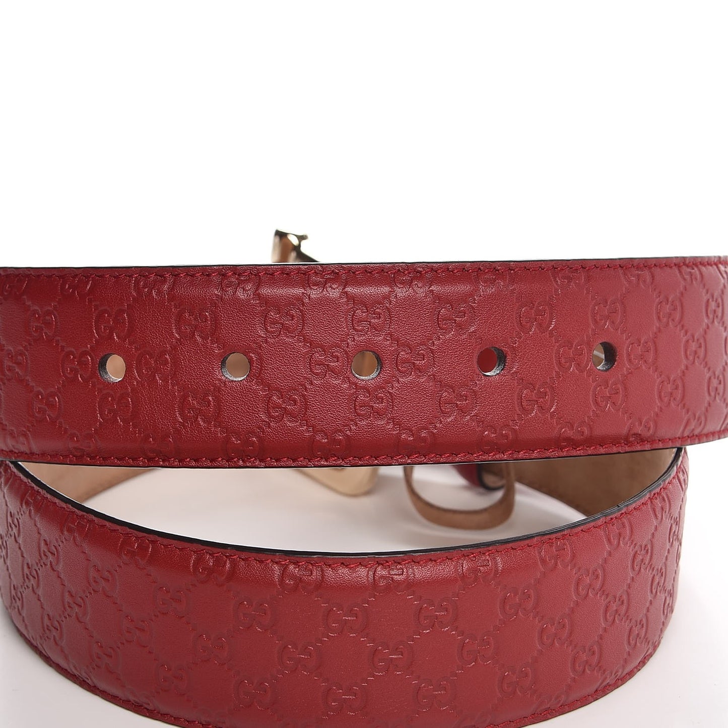 Soft Microguccissima Margaux Calfskin Belt 80 32 Rosso