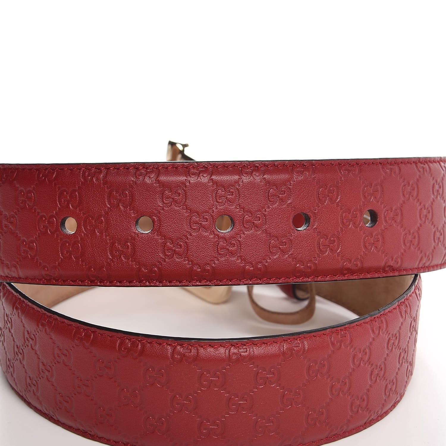 Gucci Soft Microguccissima Margaux Calfskin Belt 80 32 Rosso 4 of 6