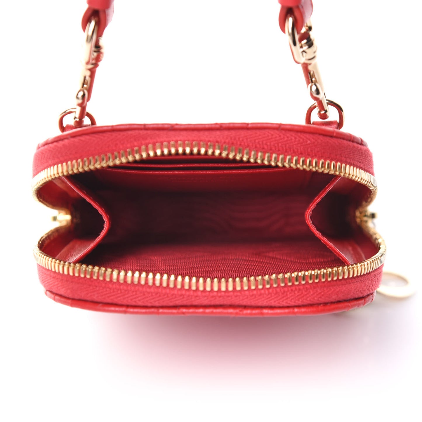 Lambskin Cannage Dioramour Lady Dior Phone Holder Bright Red