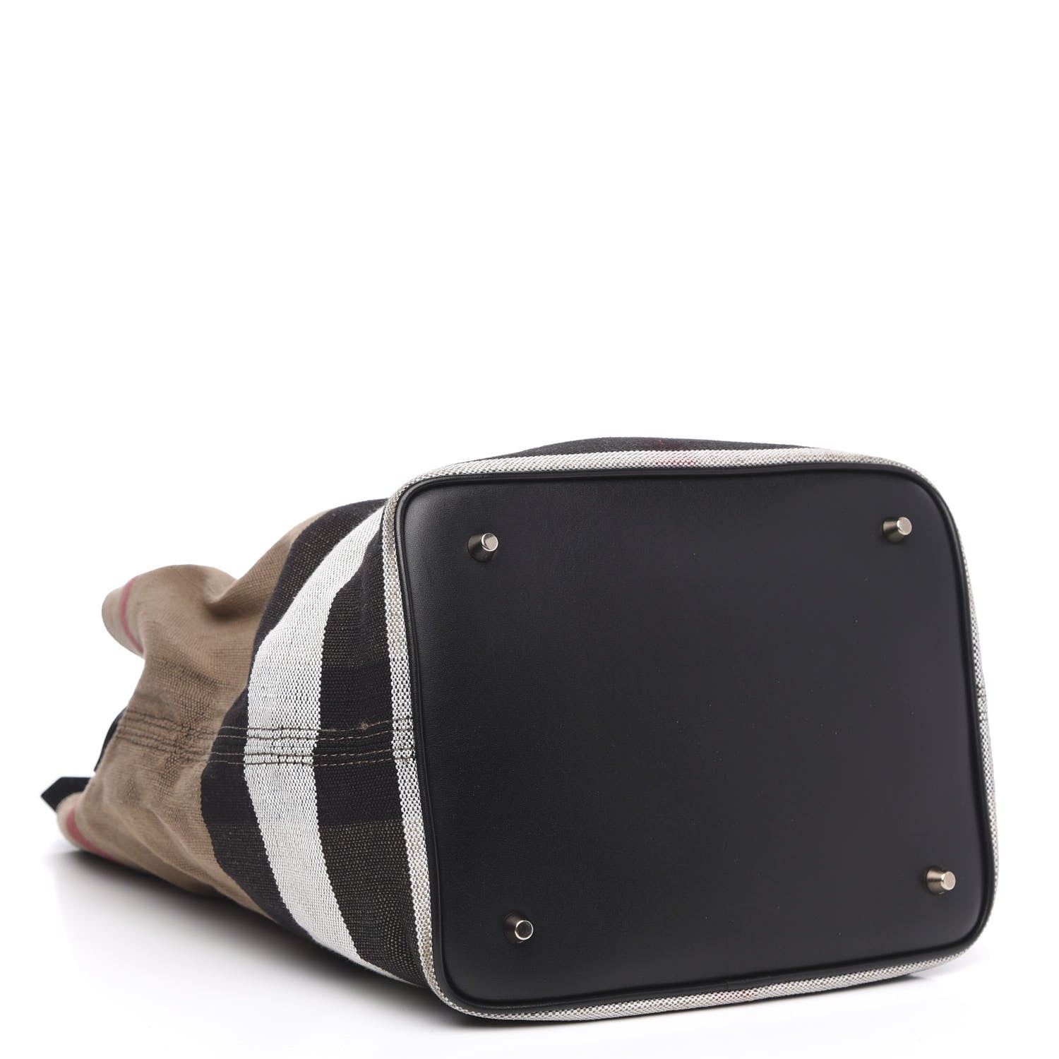 Burberry Canvas Mega Check Medium Ashby Hobo Black 4 of 13