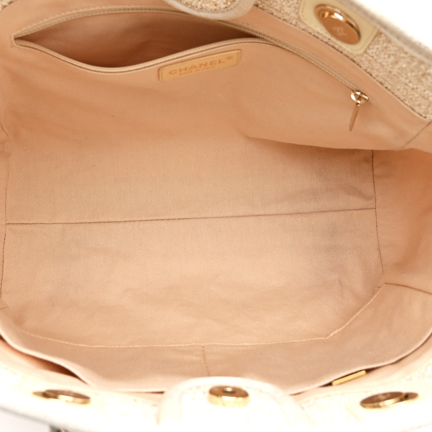 Chanel Lurex Boucle Small Deauville Tote Ivory 5 of 10