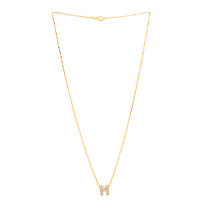 Hermes Lacquered Gold Mini Pop H Pendant Necklace Beige De Weimar 3 of 5