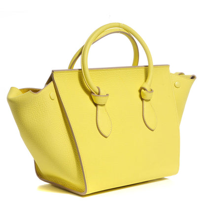 Celine Crisped Calfskin Mini Tie Knot Tote Fluorescent Yellow 3 of 9