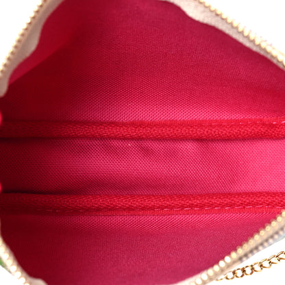 Louis Vuitton Damier Azur 2021 Christmas Animation Hollywood Mini Pochette Accessories Fuchsia 4 of 7