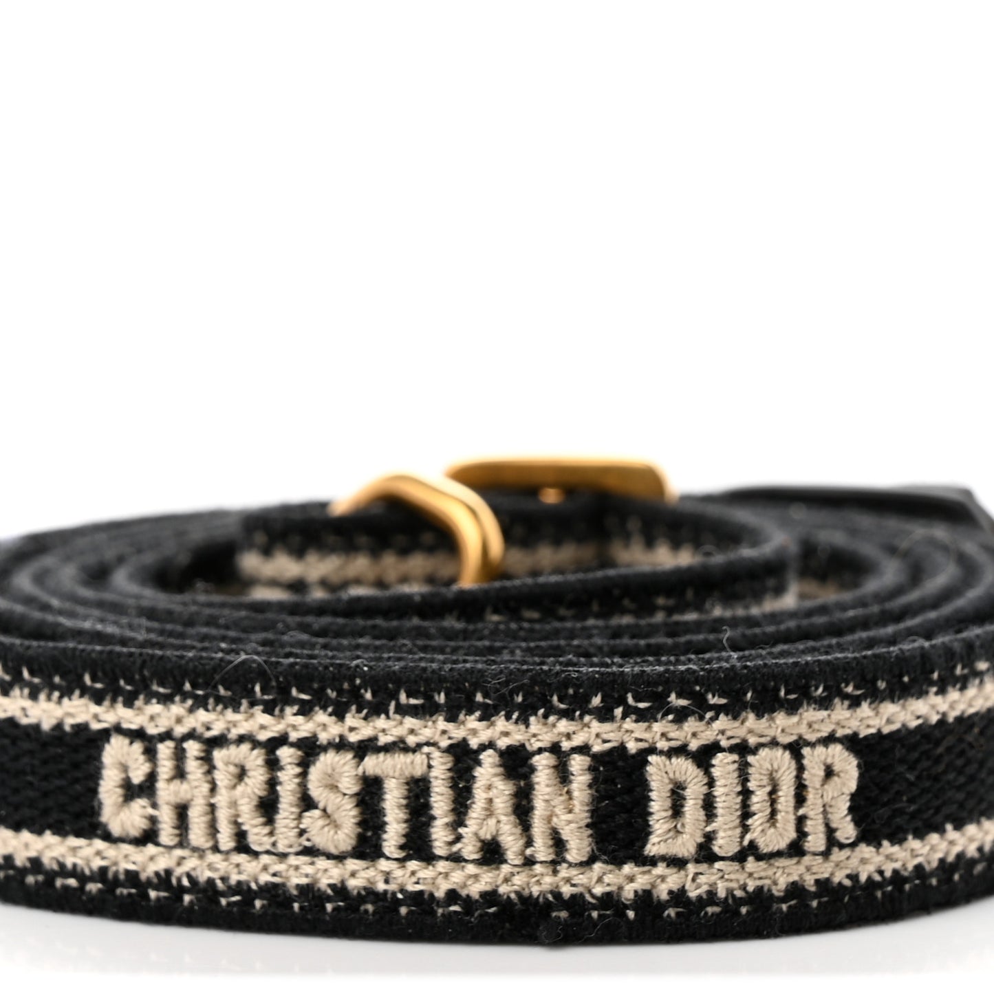 Canvas Embroidered Adjustable Shoulder Strap Black