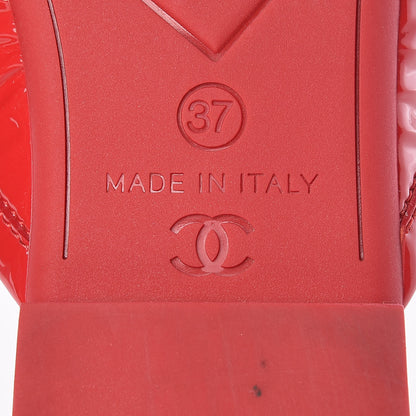 Chanel Patent Calfskin CC Mules 37 Red 8 of 16