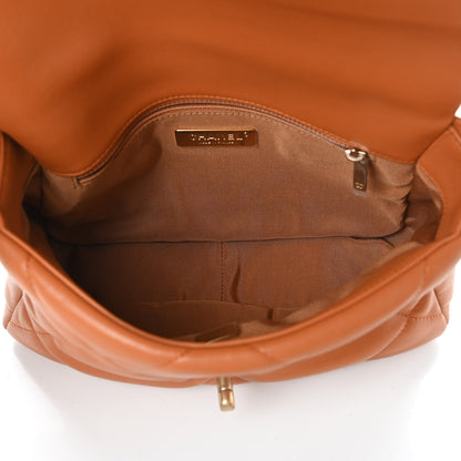 Chanel Lambskin Quilted Medium Chanel 19 Flap Light Brown 4 of 4