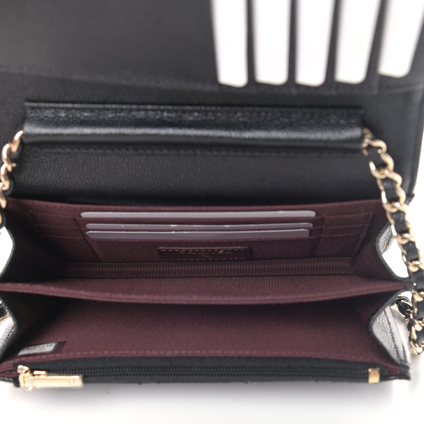 Caviar Quilted Mini Wallet On Chain WOC Black