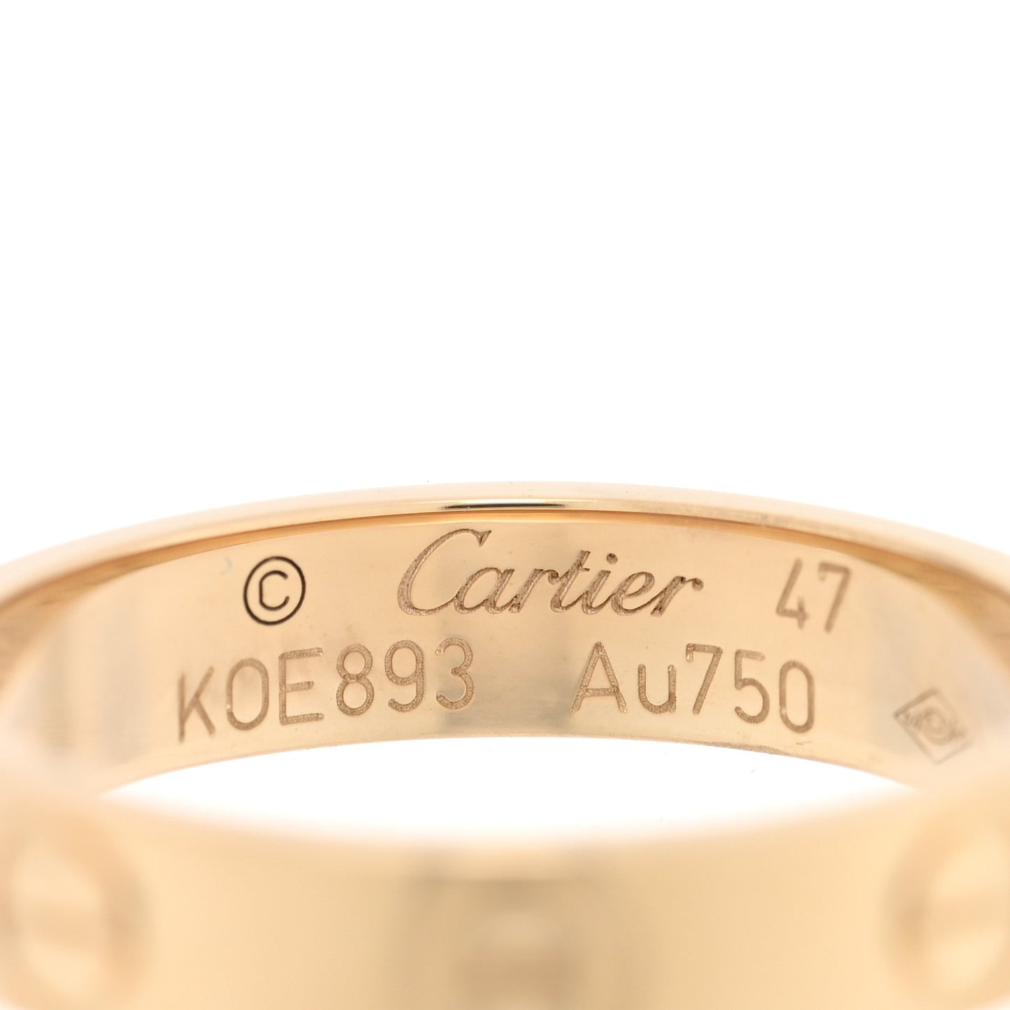 18K Yellow Gold 3.5mm LOVE Wedding Band Ring 47 4