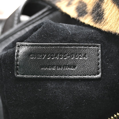 Saint Laurent Pony Hair Nappa Leopard Print Le 5 A 7 Bea Tote Earth Black 7 of 11