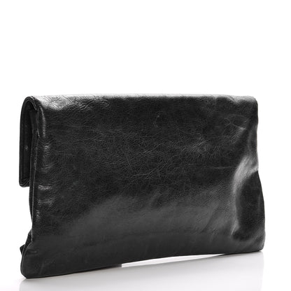 Balenciaga Agneau Giant 21 Silver Hardware Envelope Clutch Black 3 of 8