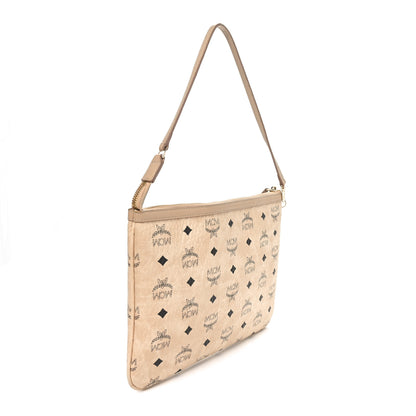 MCM Visetos Liz Shopper Tote Pouch Beige 3 of 11