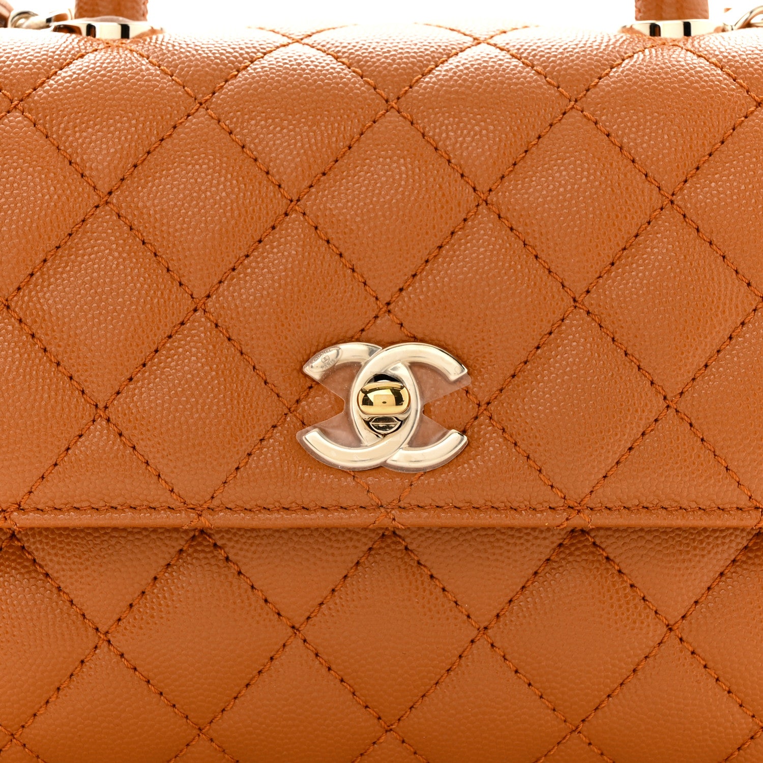 Chanel Caviar Quilted Mini Coco Handle Flap Brown 8 of 10